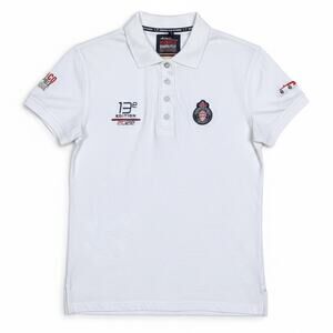 Automobile Club De Monaco 2022 Grandprix Women's L White Embroidered Polo Shirt